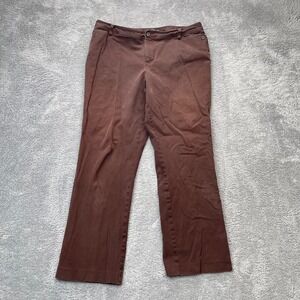 Lauren Ralph Lauren Pants Womens 16W Brown Cotton Stretch Denim Bootcut Casual